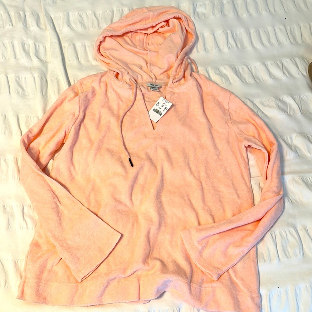 J Crew Factory light pink Terry beach Hoodie cute! Size XS
